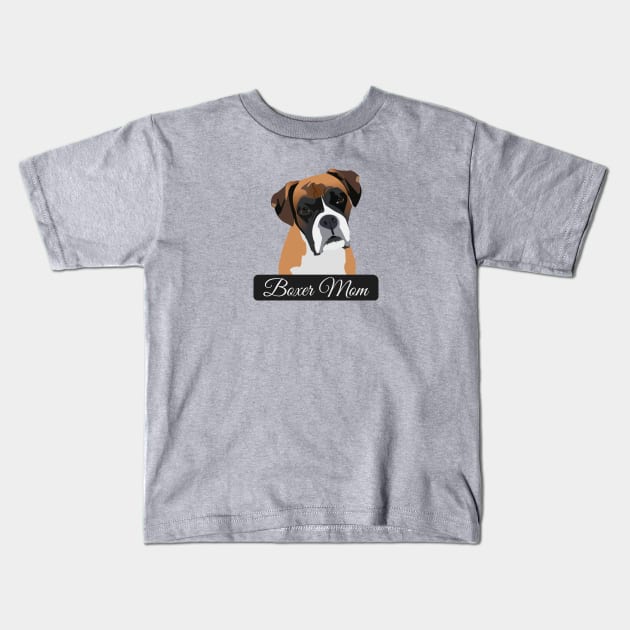 Boxer Mom Kids T-Shirt by KCPetPortraits